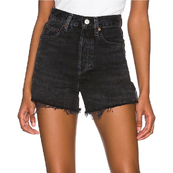aritzia agolde dee shorts - size 23 (best fits size 24 or 25 / size XS), black - Picture 1 of 8